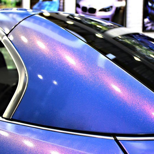 Ravoony Plus PET Glossy Diamond Blue Red Car Wrap review Aura Shift Garage 05