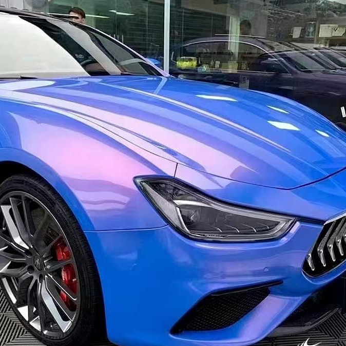 Ravoony Plus PET Glossy Diamond Blue Red Car Wrap review Luminous Spectrum Wraps 02