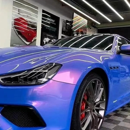 Ravoony Plus PET Glossy Diamond Blue Red Car Wrap review 