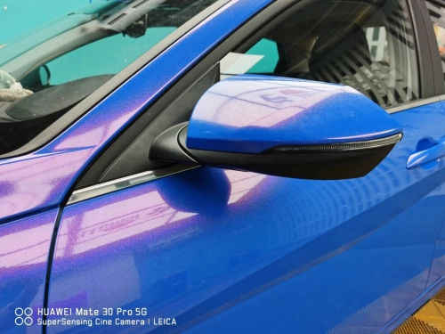 Ravoony Plus PET Glossy Diamond Blue Red Car Wrap review 