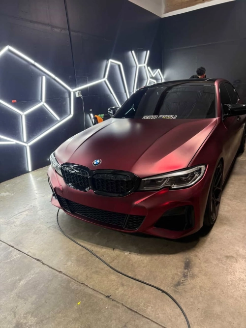 Ravoony Plus PET Matte Chrome Romanee Red Vinyl Car Wrap review 