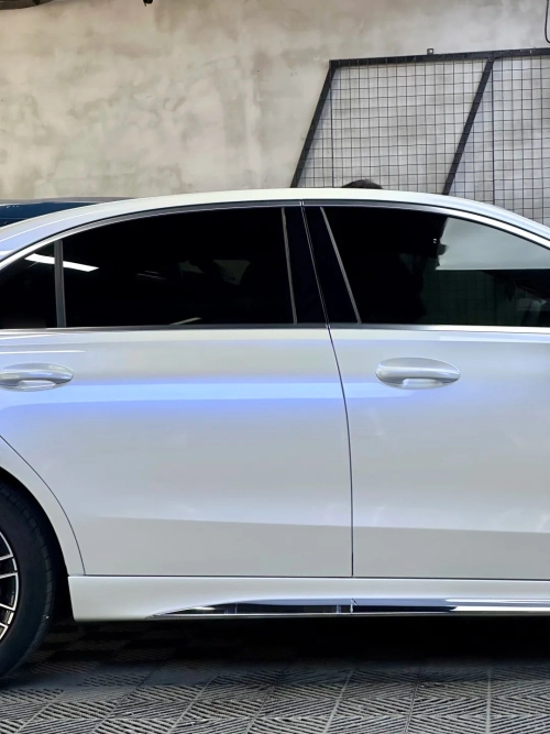 Ravoony Plus PET Glossy White to Blue Car Vinyl Wrap review 