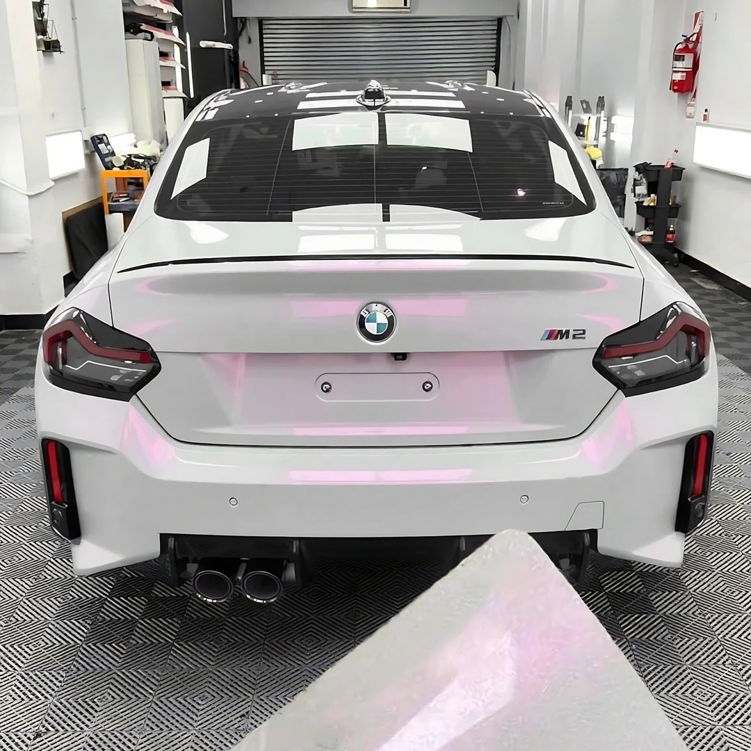  Ravoony Plus PET Glossy White to Pink Car Wrap review Prismatic Bloom Studio 02