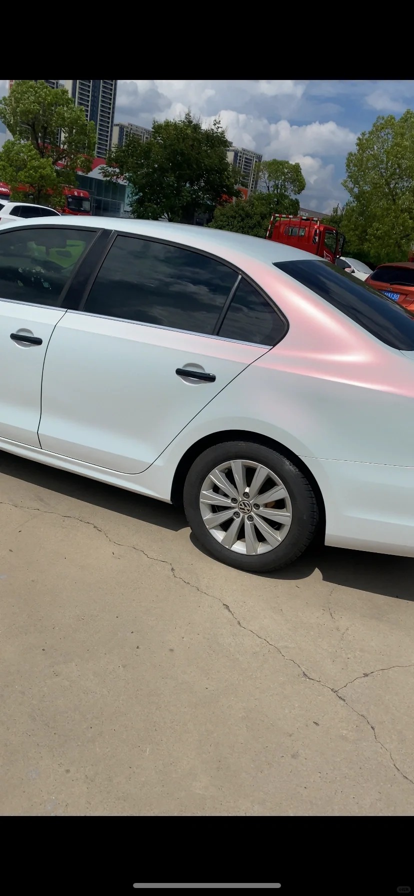 Ravoony Plus PET Matte White To Pink Car Vinyl Wrap review Wren Stone 00