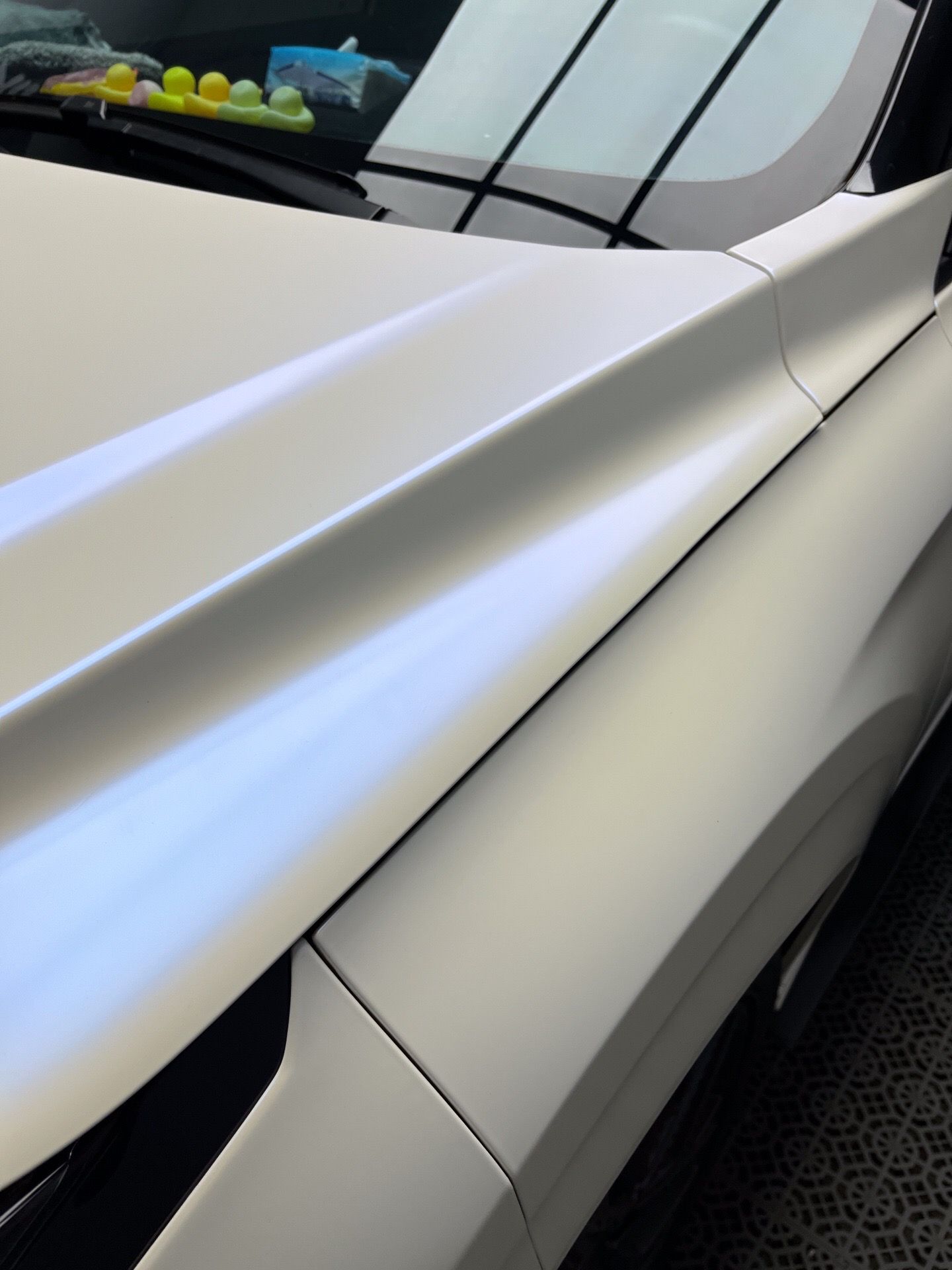 Ravoony Plus Matte Pure Metallic White to Blue Car Vinyl Wrap review Polar Glint Wraps