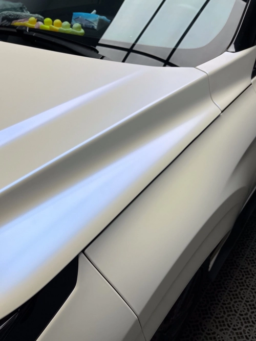 Ravoony Plus Matte Pure Metallic White to Blue Car Vinyl Wrap review 
