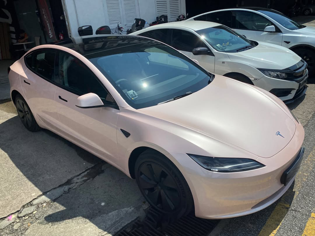 Ravoony Plus Gloss Macaron Peach Pink Vinyl Car Wrap review Kai Chen 01