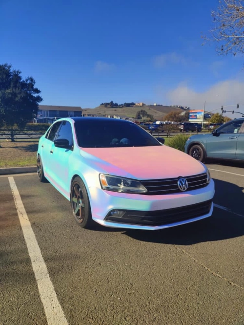 Ravoony Basic Matte Holographic Rainbow Neo Chrome Car Vinyl Wrap review 