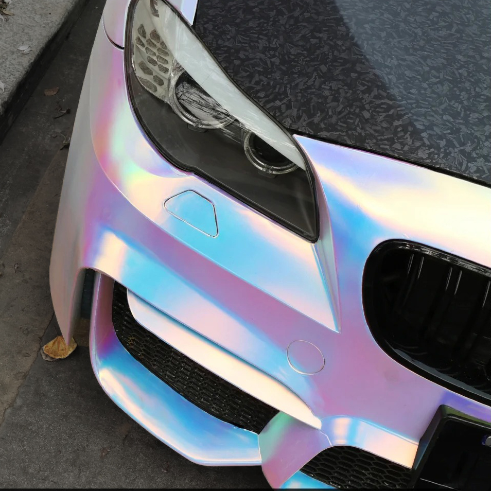 Ravoony Basic Matte Holographic Rainbow Neo Chrome Car Vinyl Wrap review Ethan Harris 05
