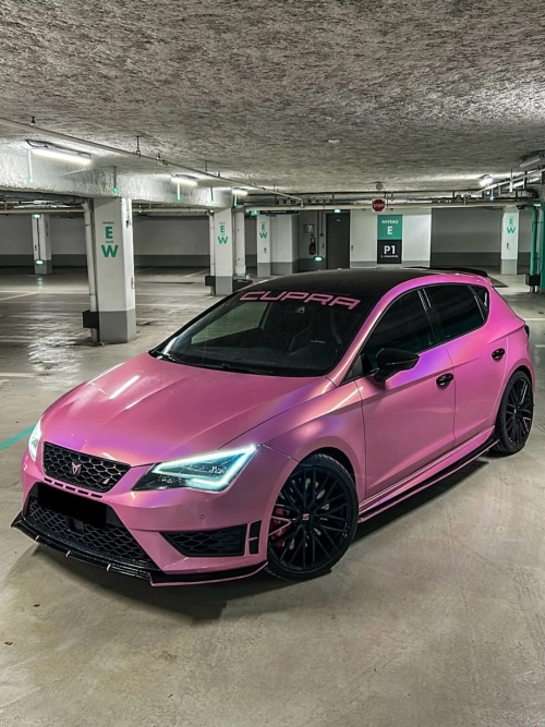 Ravoony Plus PET Glossy Laser Pink Car Vinyl Wrap review 