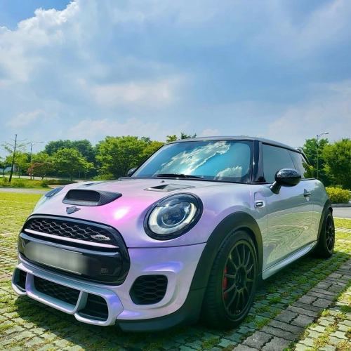 Ravoony Plus PET Glossy Metallic Crystal Grey Purple Car Wrap review 