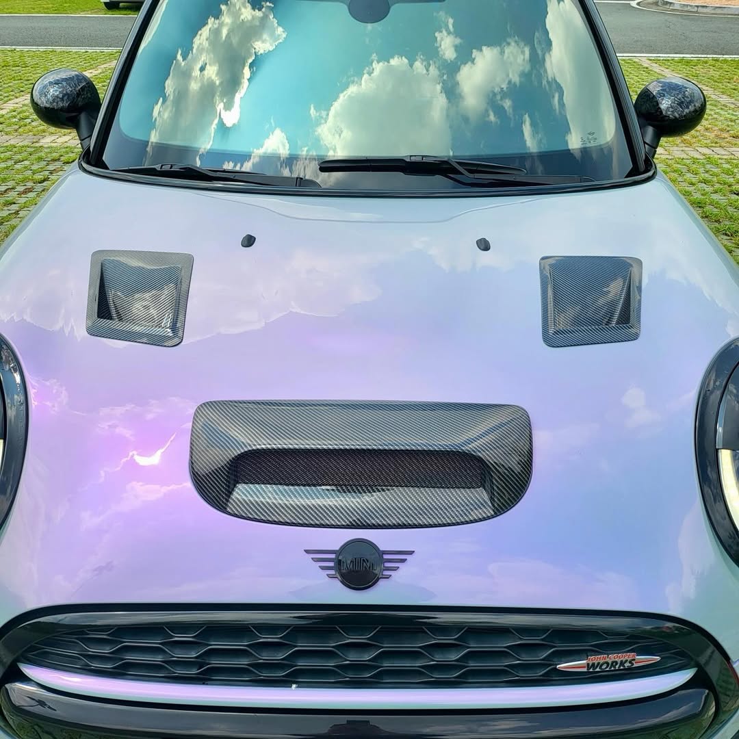 Ravoony Plus PET Glossy Metallic Crystal Grey Purple Car Wrap review amy ald 04