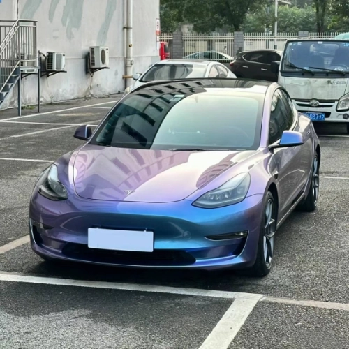 Ravoony Plus PET Glossy Metallic Crystal Grey Purple Car Wrap review 