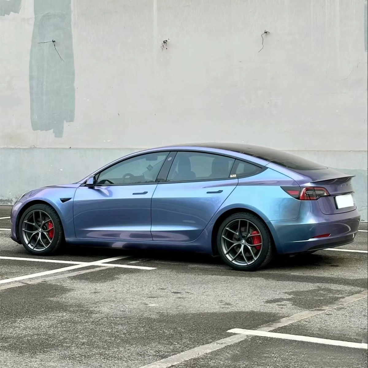 Ravoony Plus PET Glossy Metallic Crystal Grey Purple Car Wrap review Ashley Clark 03