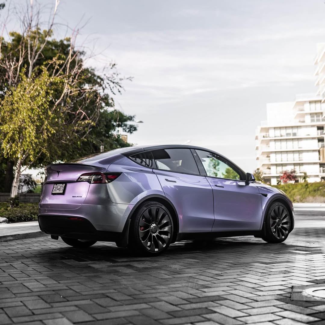 Ravoony Plus PET Glossy Metallic Crystal Grey Purple Car Wrap review Lisa Martinez 02