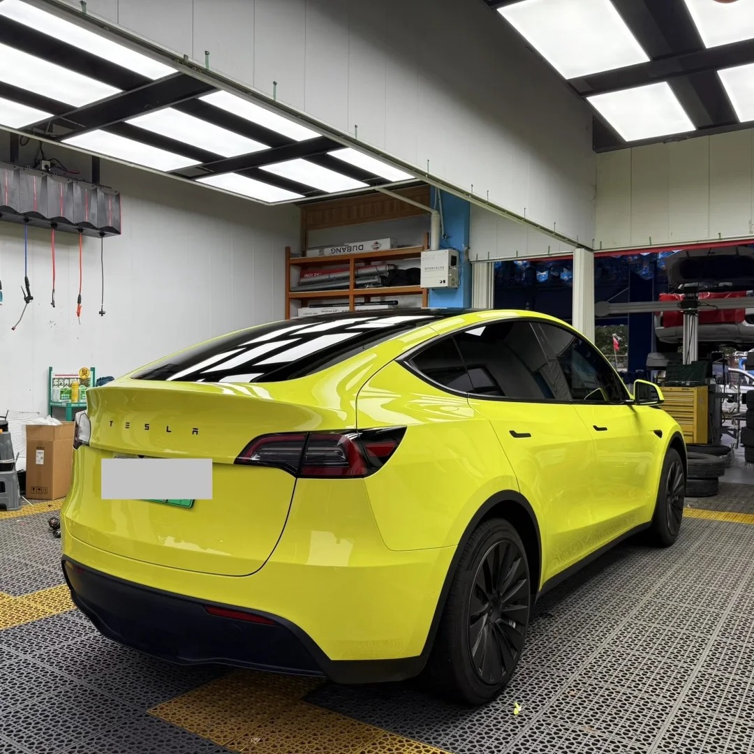 Ravoony Plus Glossy Crystal Lemon Yellow Vinyl Wrap review 1