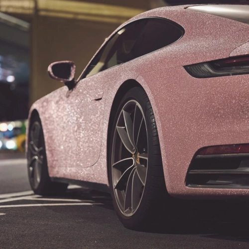 Ravoony Plus PET Super Glitter Pink Car Vinyl Wrap review 