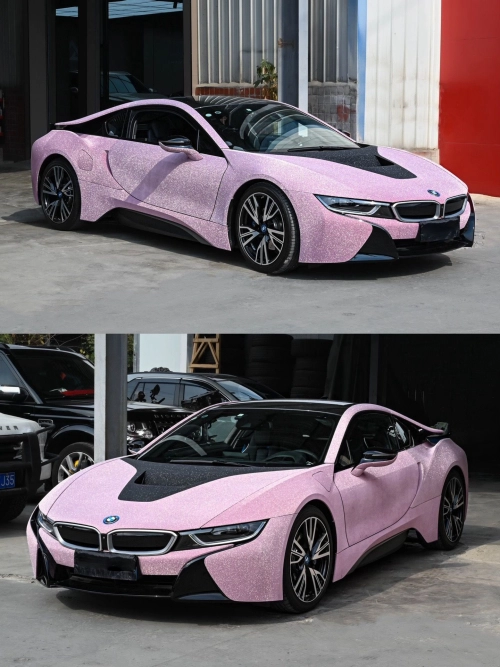 Ravoony Plus PET Super Glitter Pink Car Vinyl Wrap review 