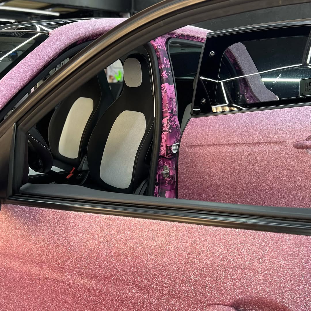 Ravoony Plus PET Super Glitter Pink Car Vinyl Wrap review Lily Reed 02