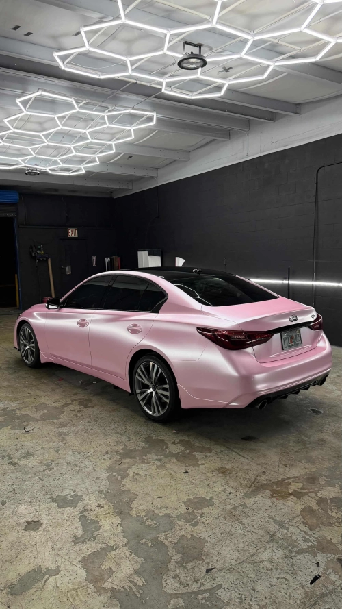Ravoony Plus PET Pure Metal Cherry Pink Car Vinyl Wrap review 