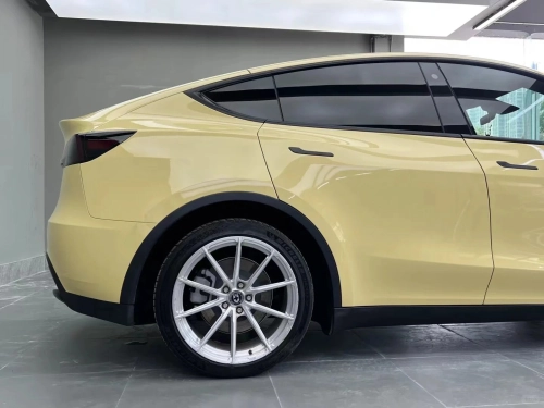 Ravoony Plus PET Glossy Sunbath Yellow Car Wrap review 