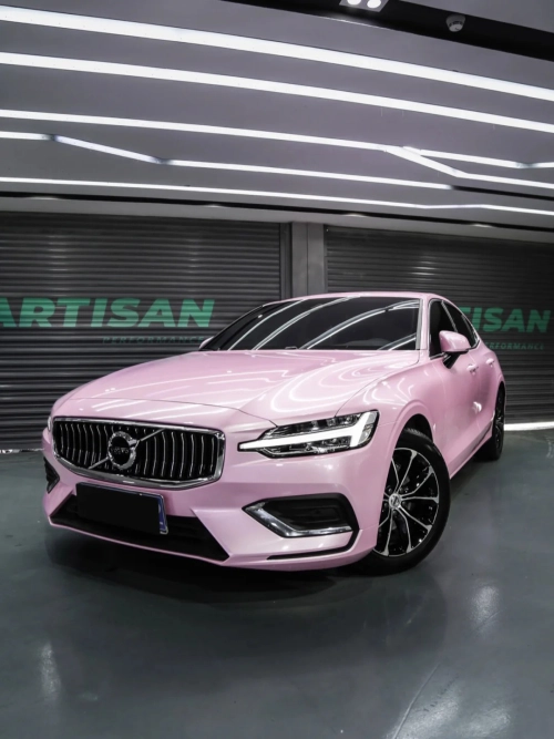 Ravoony Plus PET Gloss Macaron Cherry Pink Vinyl Car Wrap review 