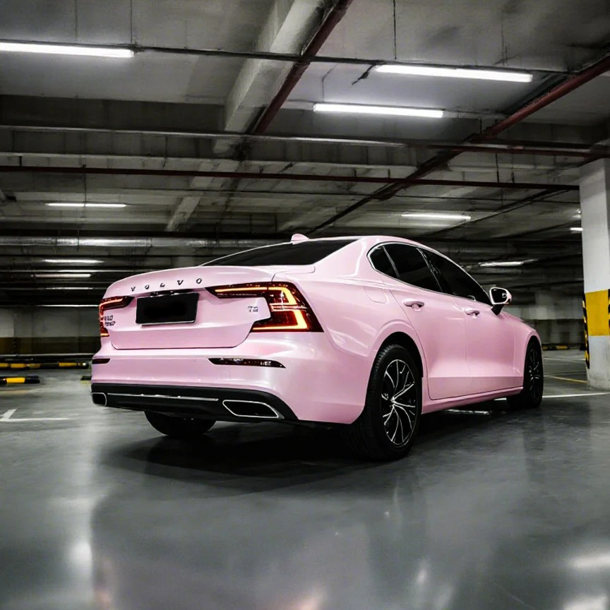 Ravoony Plus PET Gloss Macaron Cherry Pink Vinyl Car Wrap review amy antos 01