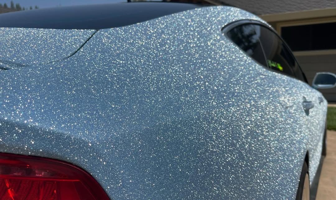 Ravoony Plus Super Glitter Blue Car Vinyl Wrap review Samantha P 05