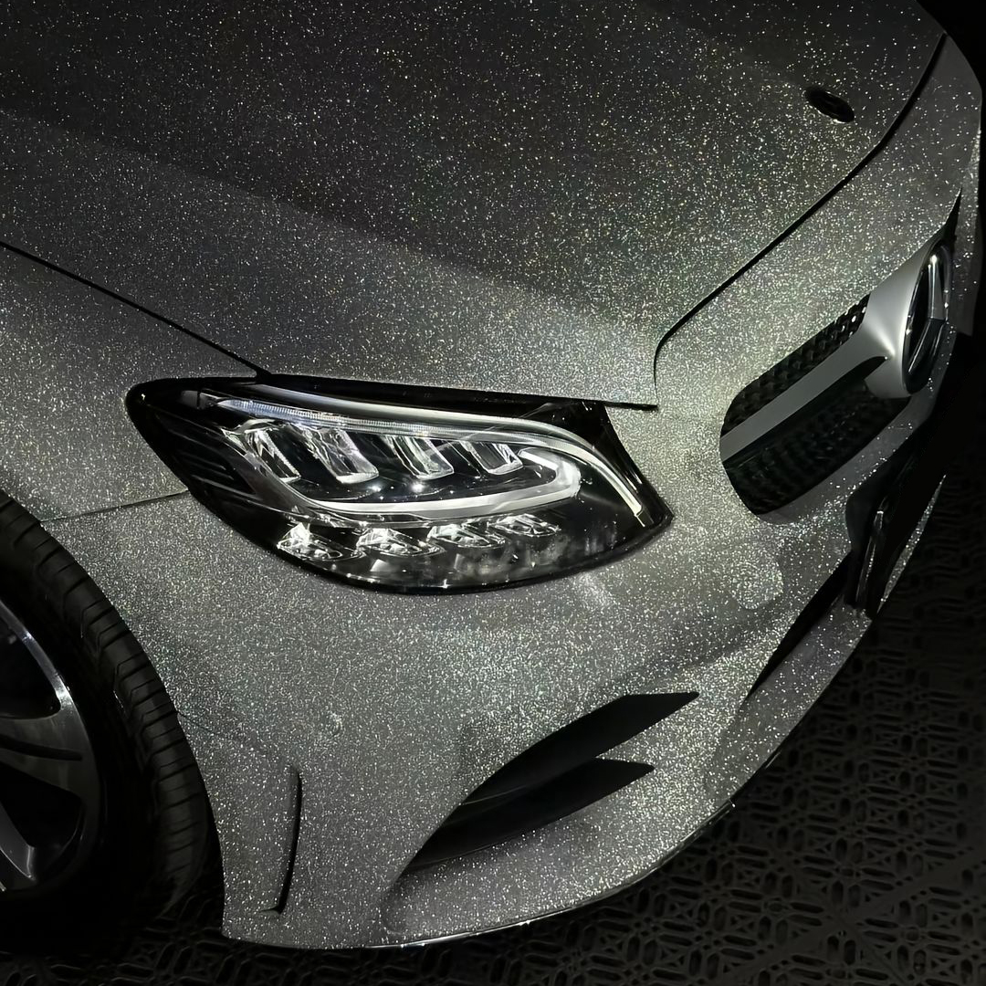 Ravoony Plus Super Glitter Silver Car Vinyl Wrap review 4