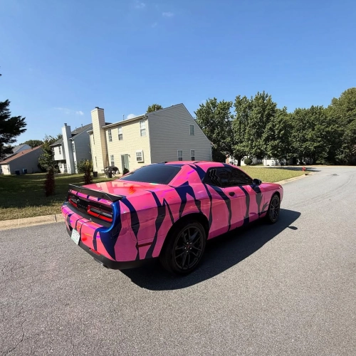 Ravoony Plus Glossy Rainbow Neo Chrome Laser Pink Car Vinyl Wrap review 