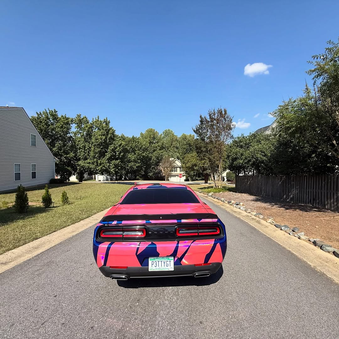 Ravoony Plus Glossy Rainbow Neo Chrome Laser Pink Car Vinyl Wrap review 1