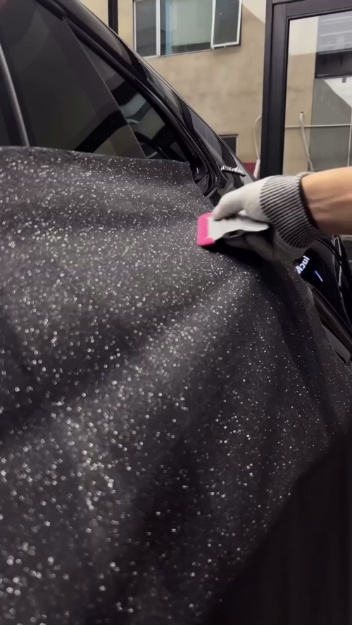 Ravoony Plus PET Super Glitter Black Car Vinyl Wrap review 