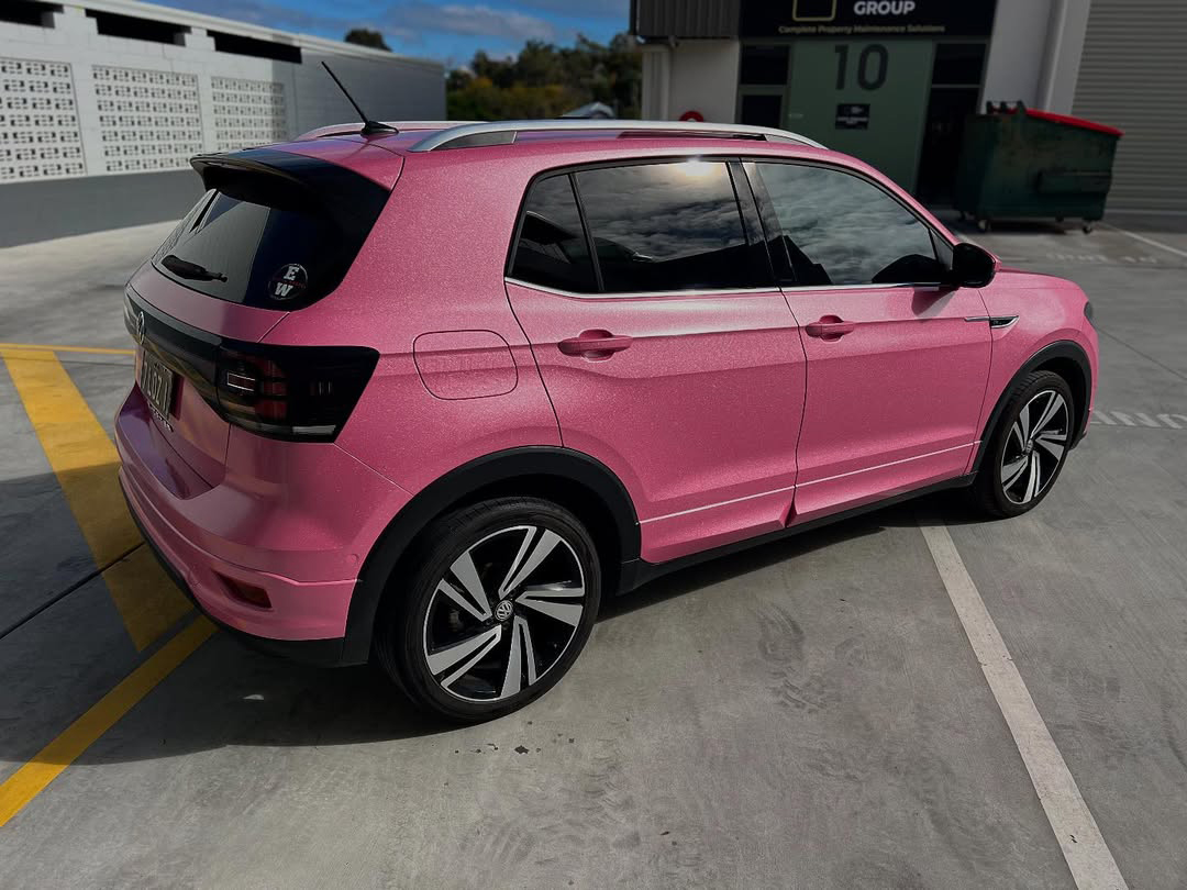   Ravoony Plus PET Sparkle Pink Car Vinyl Wrap review 3