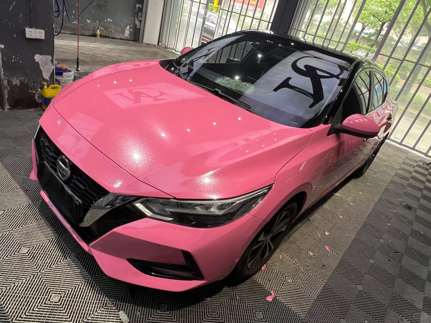   Ravoony Plus PET Sparkle Pink Car Vinyl Wrap review 2