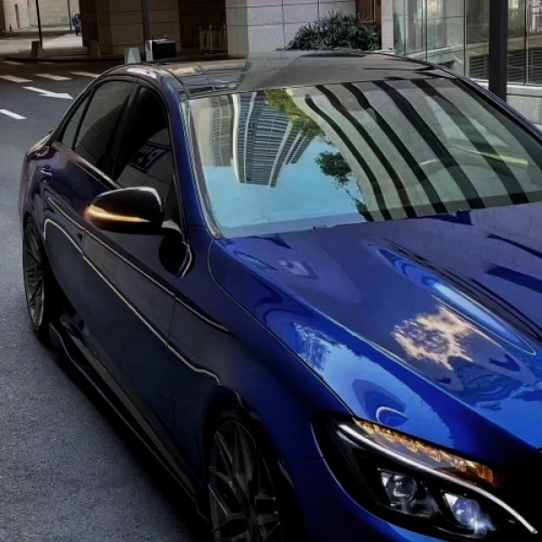 Ravoony Plus Porsche Gloss Gentian Blue Vinyl Car Wrap review 1