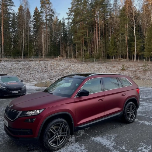 Ravoony Plus PET Satin Dragon Blood Red Vinyl Car Wrap review 