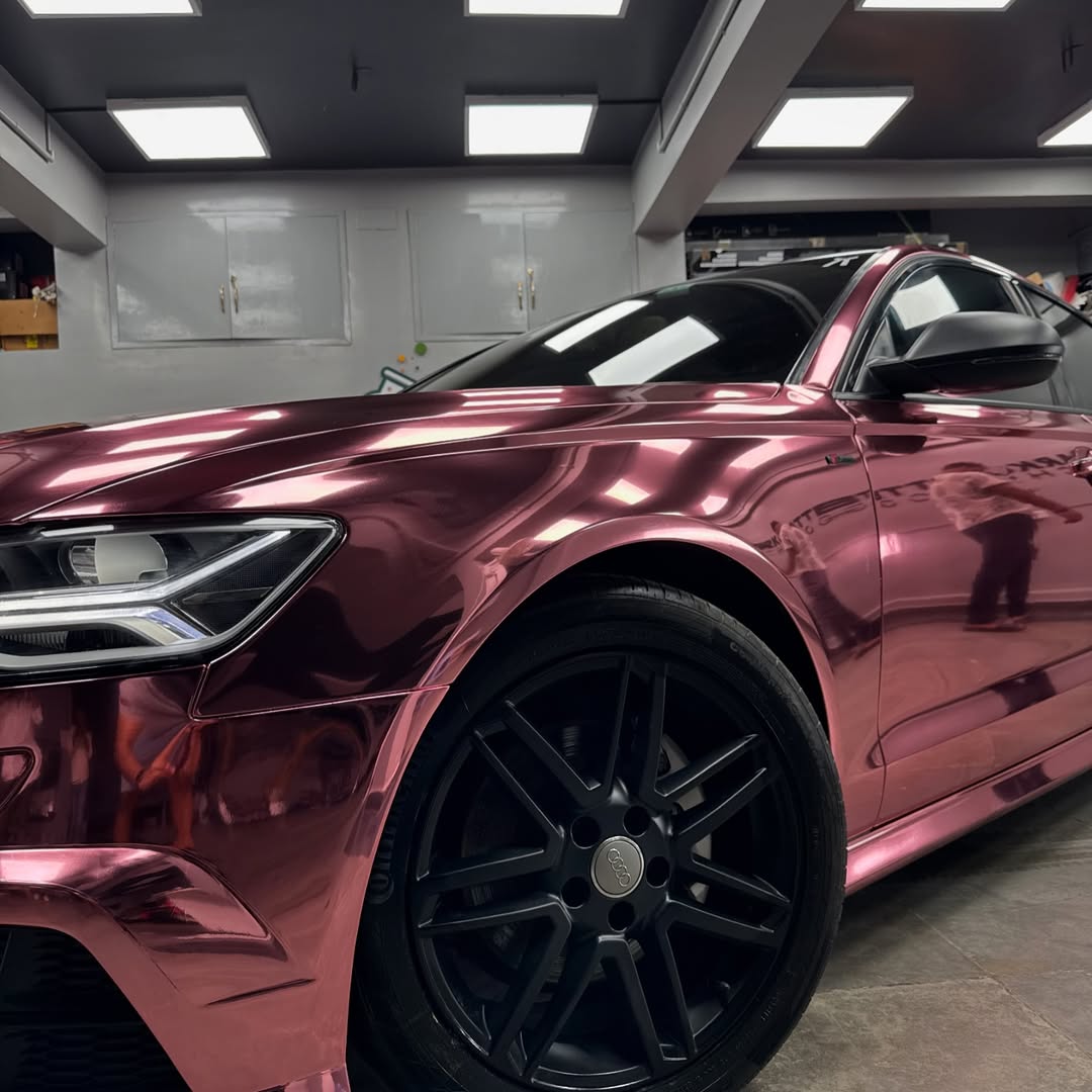 Ravoony Plus PET Rose Gold Chrome Vinyl Car Wrap review Genevieve Laurent 01