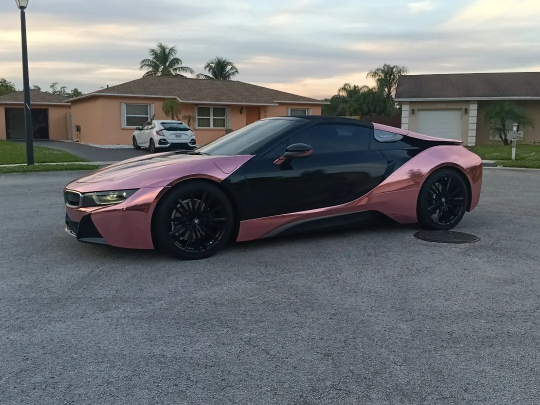 Ravoony Plus PET Rose Gold Chrome Vinyl Car Wrap review 2