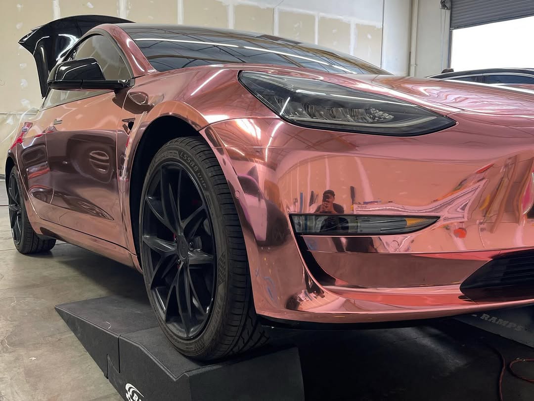 Ravoony Plus PET Rose Gold Chrome Vinyl Car Wrap review Valentina Diaz