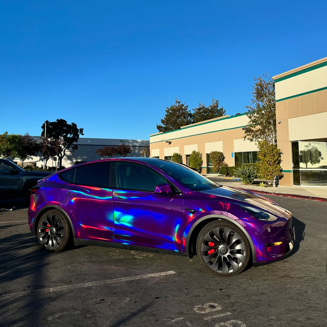 Ravoony Plus PET Gloss Laser Chrome Purple Car Vinyl Wrap review rosie xie 03