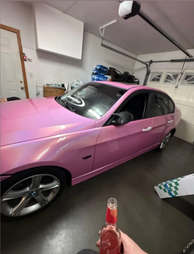 Ravoony Plus PET Glossy Laser Pink Car Vinyl Wrap review 