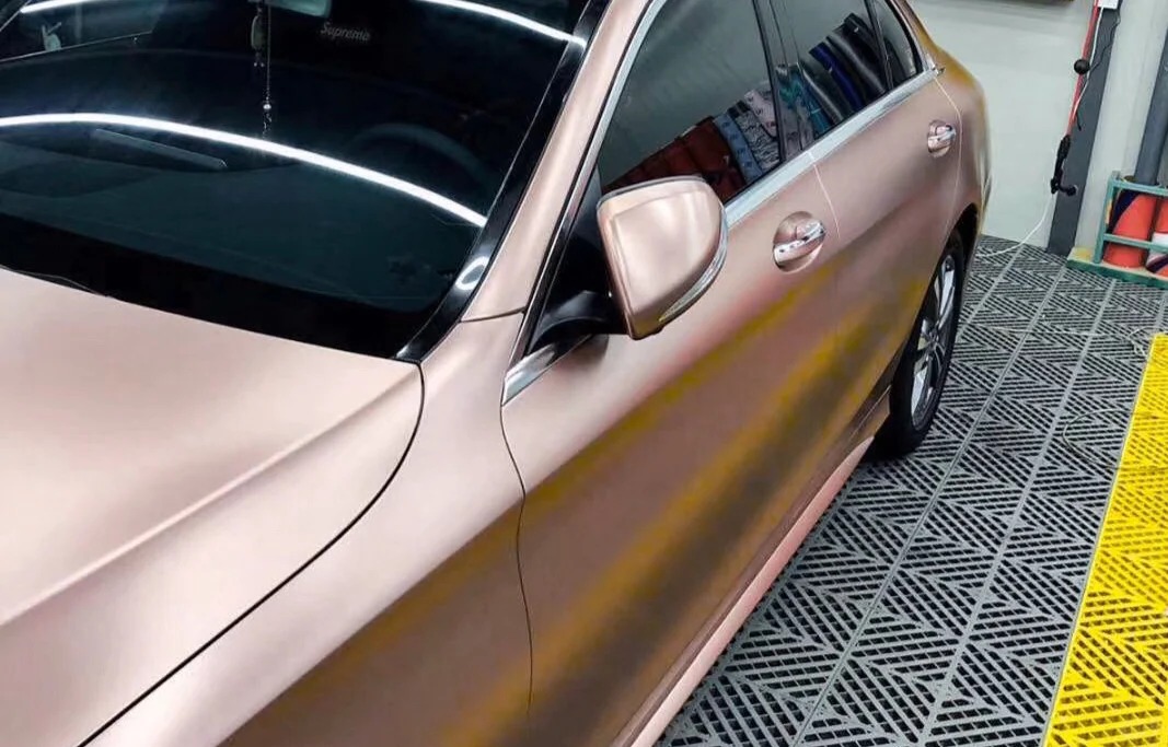 Ravoony Plus Pure Metallic Rose Gold Car Vinyl Wrap review 4