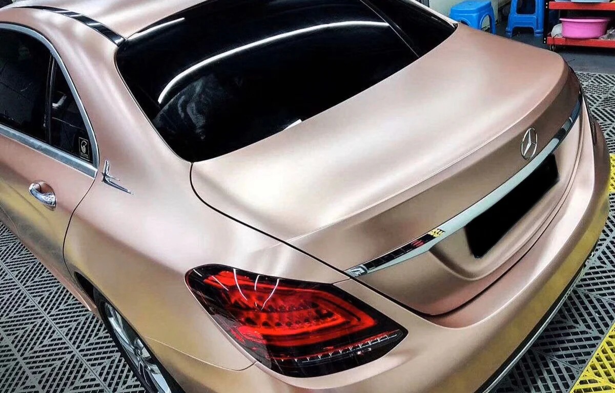 Ravoony Plus Pure Metallic Rose Gold Car Vinyl Wrap review 3