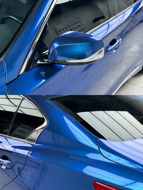 Ravoony Plus PET Porsche Gloss Gentian Blue Vinyl Car Wrap review 
