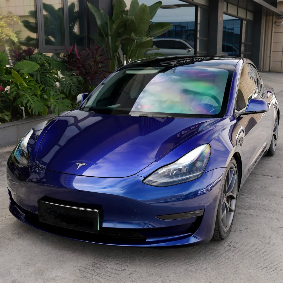 Ravoony Plus PET Porsche Gloss Gentian Blue Vinyl Car Wrap review 1