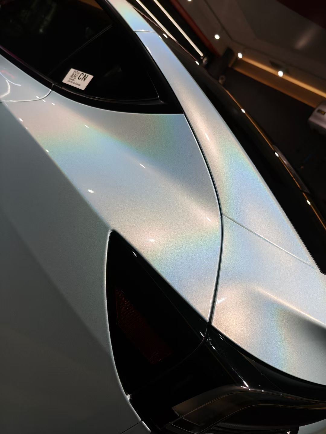 Ravoony Plus PET Glossy Laser Ice Blue Car Vinyl Wrap review Magnolia Hayes 02