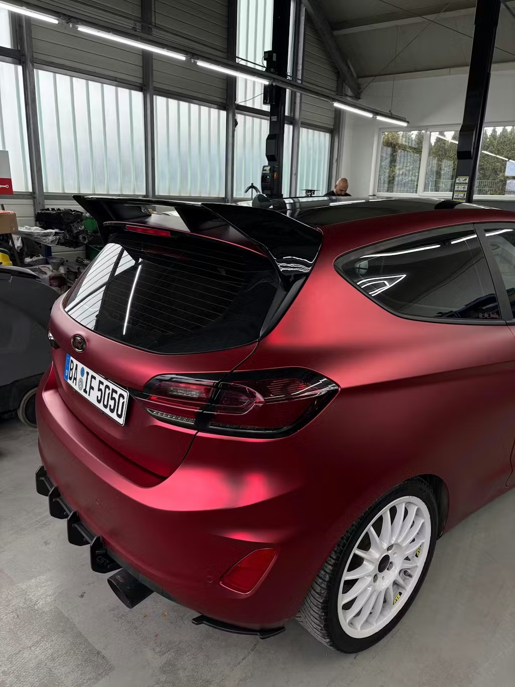 Ravoony Plus PET Matte Chrome Romanee Red Vinyl Car Wrap review 2