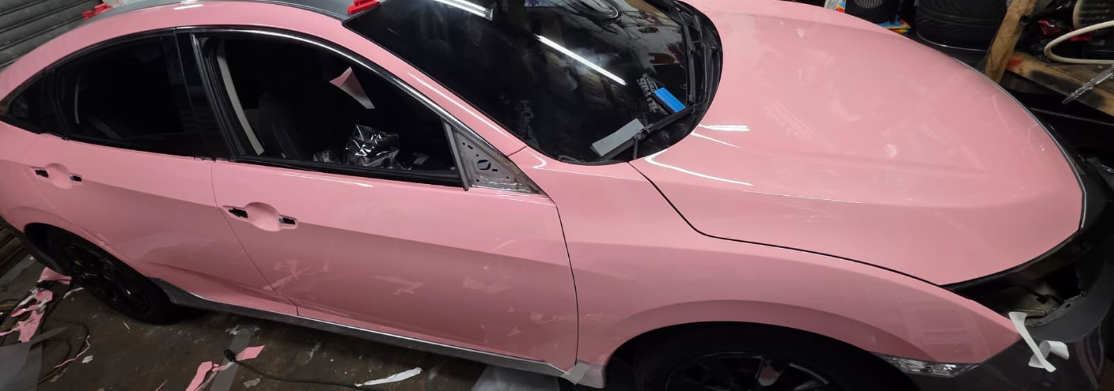 Ravoony Plus PET Gloss Crystal Peach Pink Car Vinyl Wrap review 0