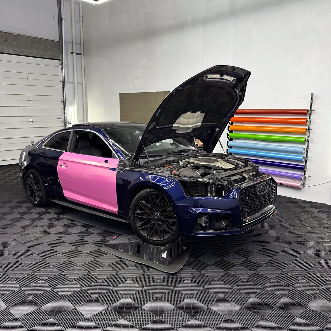 Ravoony Plus PET Gloss Diamond Gold Pink Vinyl Wrap review 2