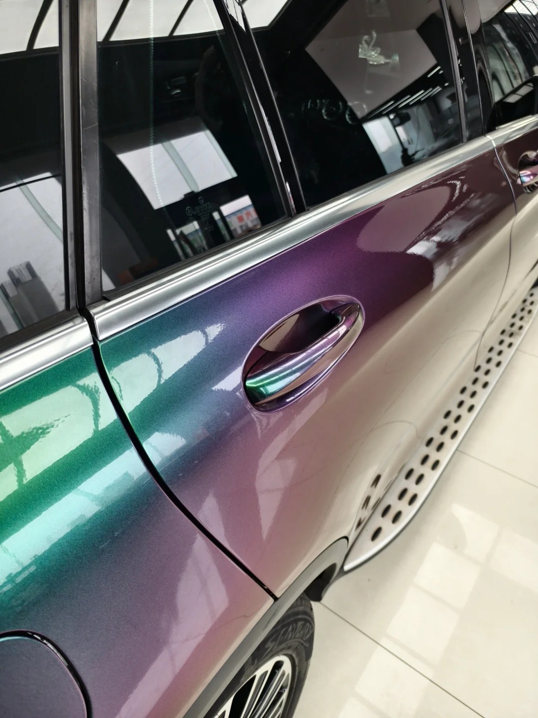 Ravoony Plus PET Glossy Metallic Green Galaxy Car Vinyl Wrap review 3